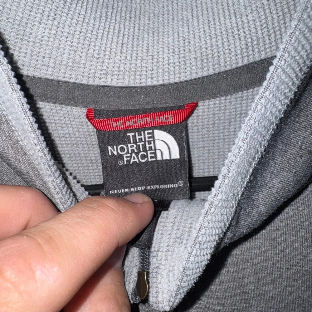 Mens XL The North Face Quarter Zip Pullover Gray Excellent Heathered Performance